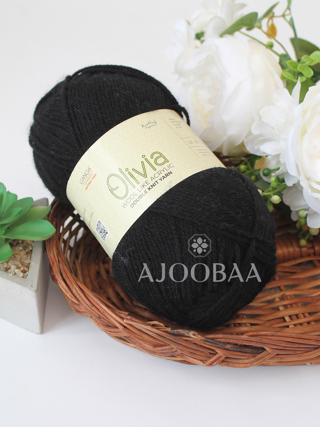 Ganga Olivia 100 grams - Shade OLV006 - Jet Black