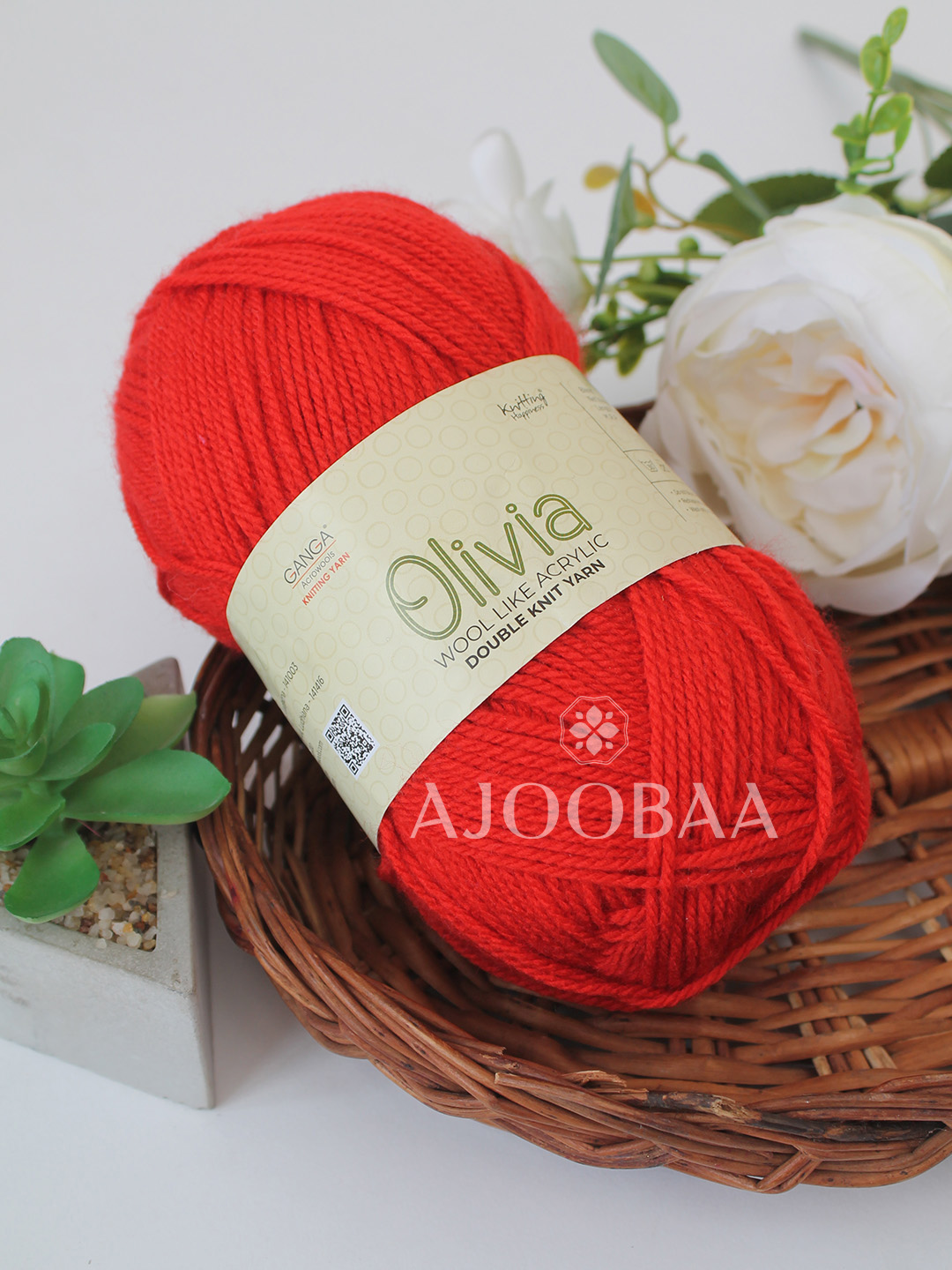 Ganga Olivia 100 grams - Shade OLV008 - Tomato Red