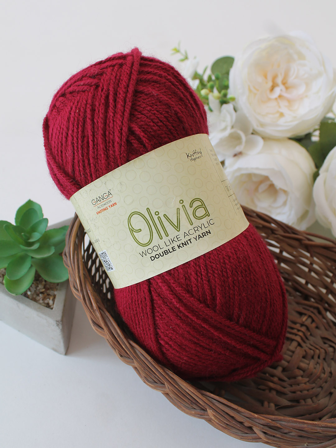 Ganga Olivia 100 grams - Shade OLV012 - Crimson