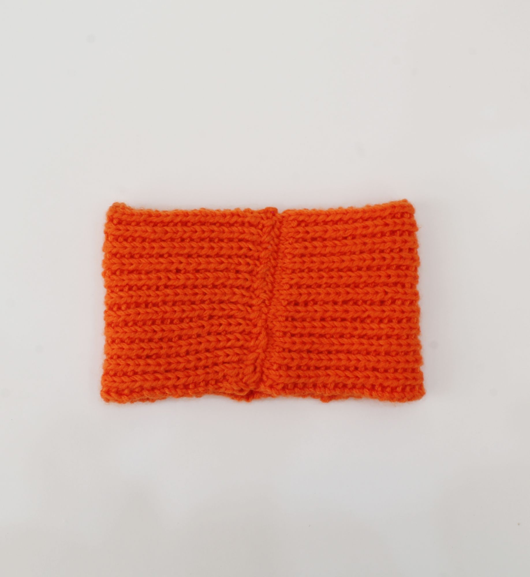 Velvery Handmade Womens Self Design Earmuff-Orange