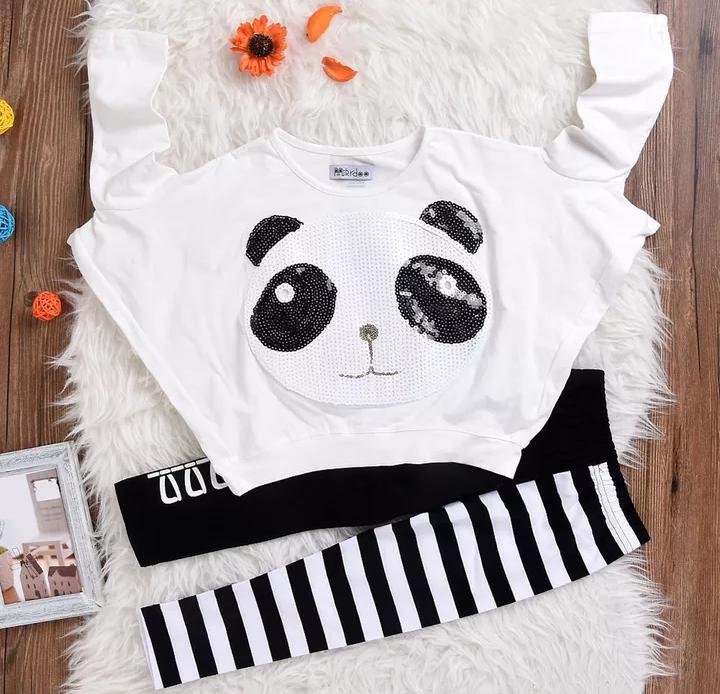 Panda Black & Whie Set With Sequin Work