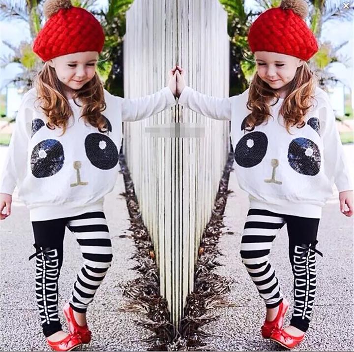 Panda Black & Whie Set With Sequin Work