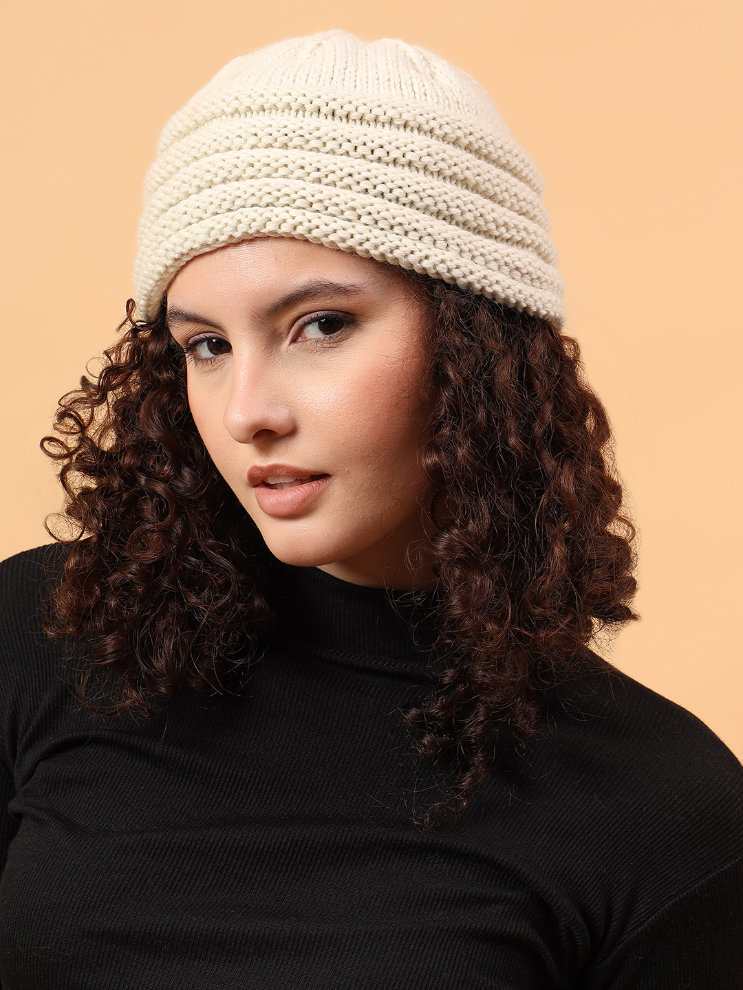 Velvery Merino Wool Sustainable Knitted Cap - Cream