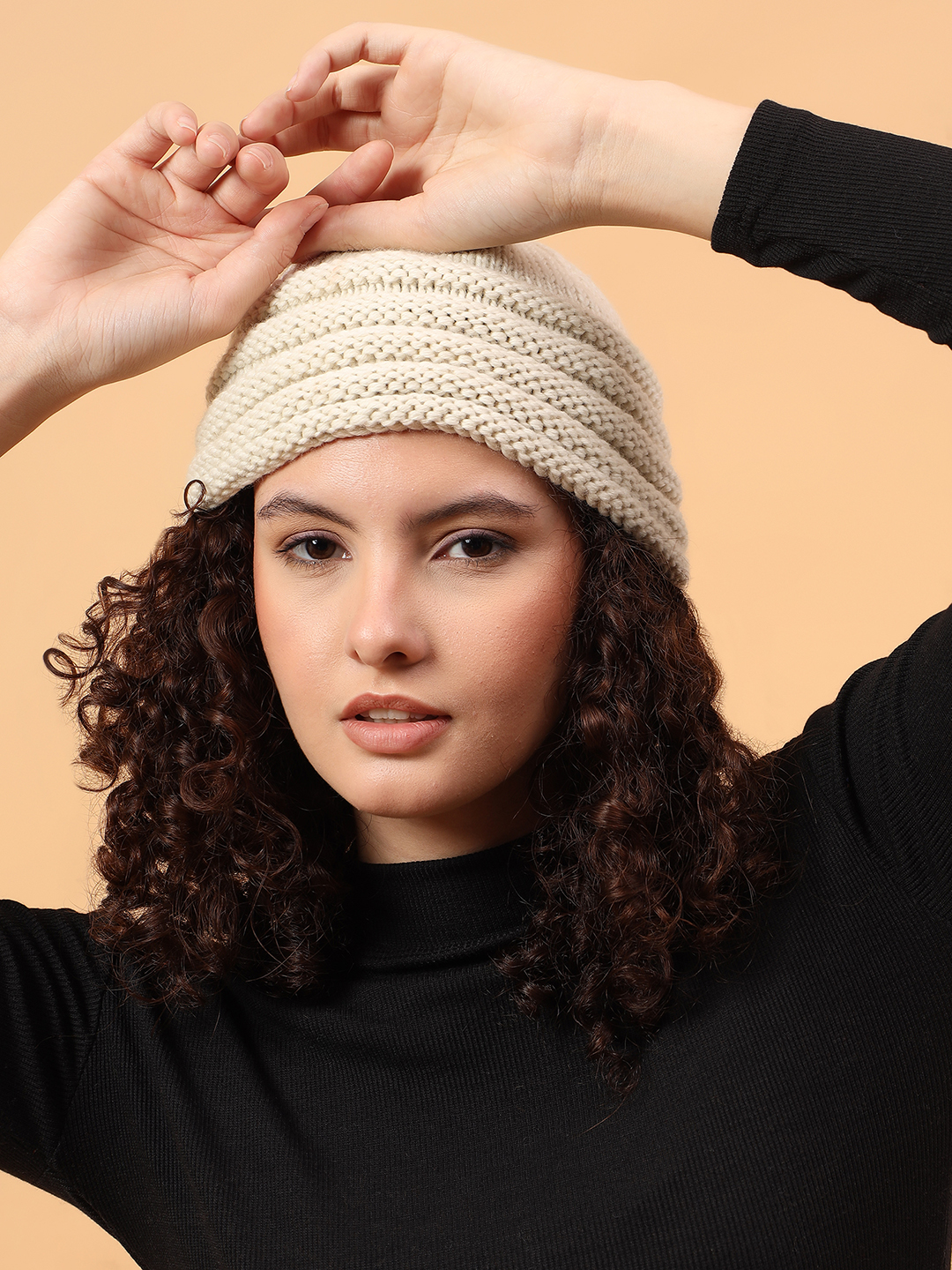 Velvery Merino Wool Sustainable Knitted Cap - Cream