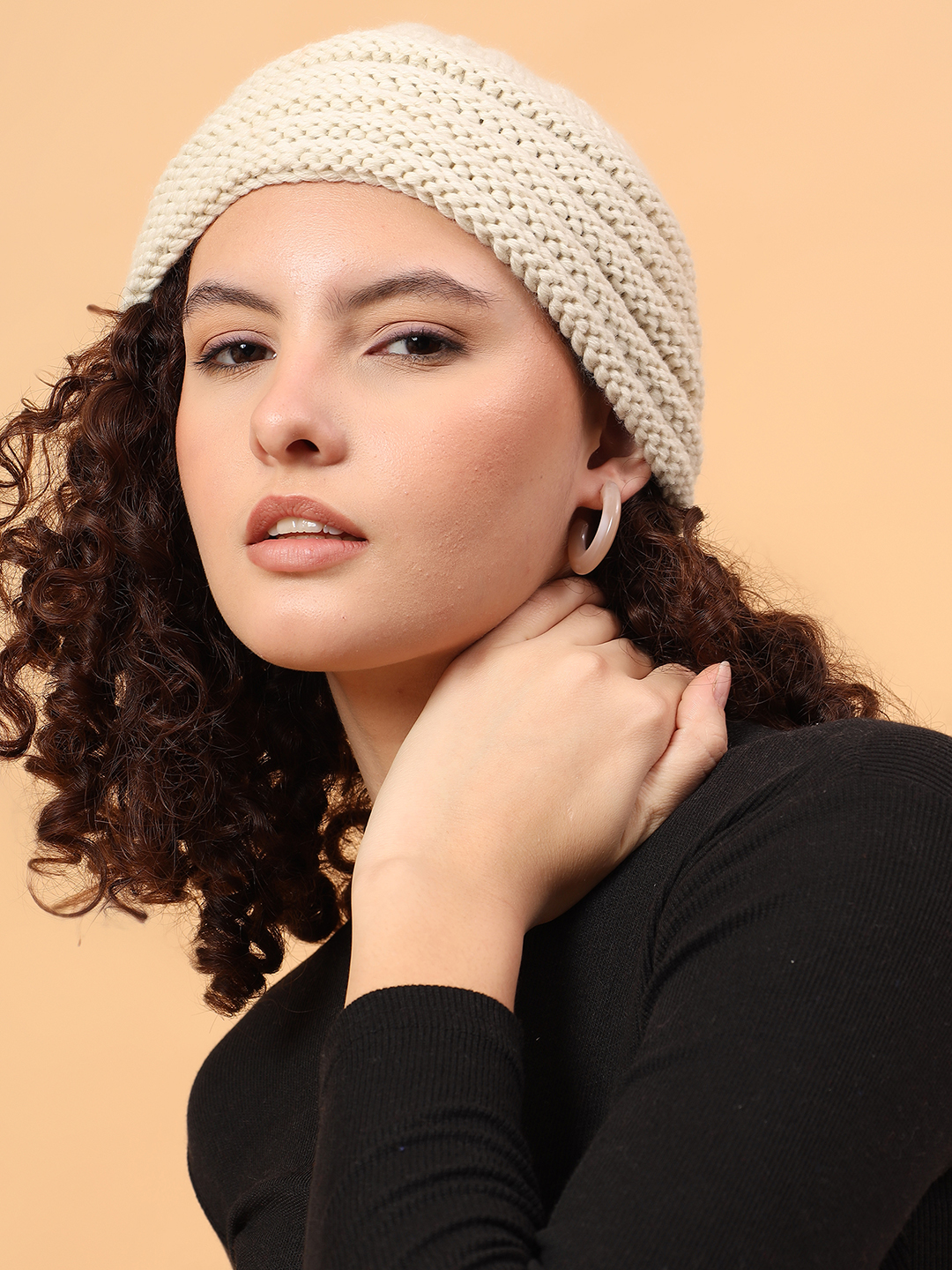 Velvery Merino Wool Sustainable Knitted Cap - Cream