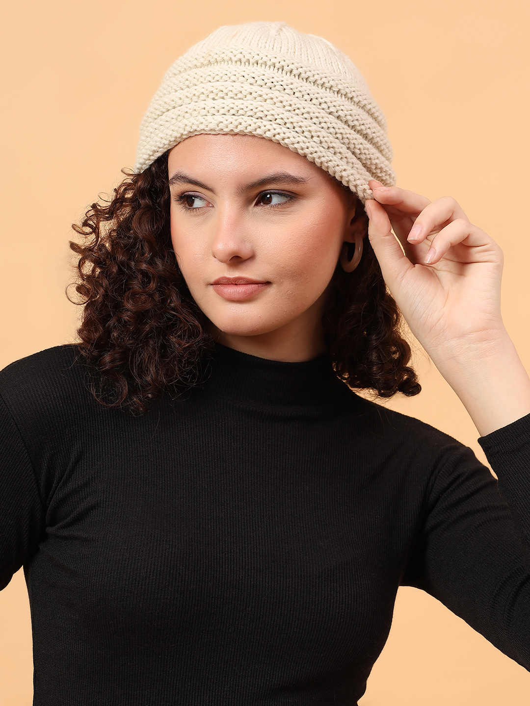 Velvery Merino Wool Sustainable Knitted Cap - Cream
