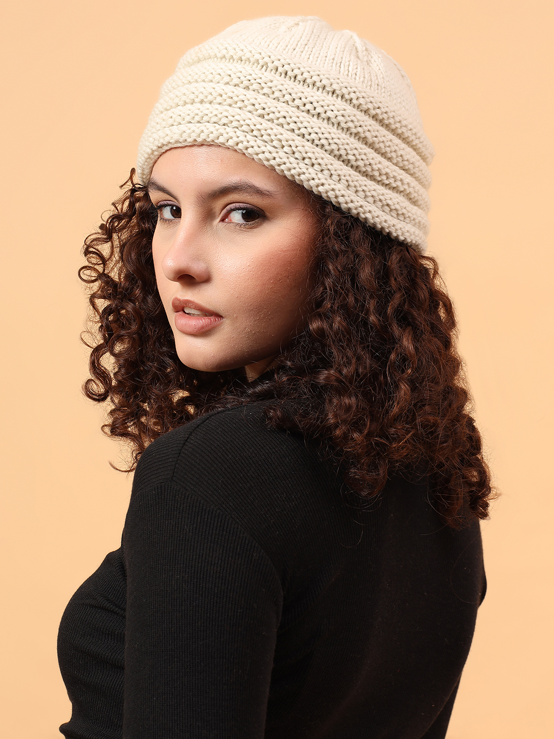 Velvery Merino Wool Sustainable Knitted Cap - Cream