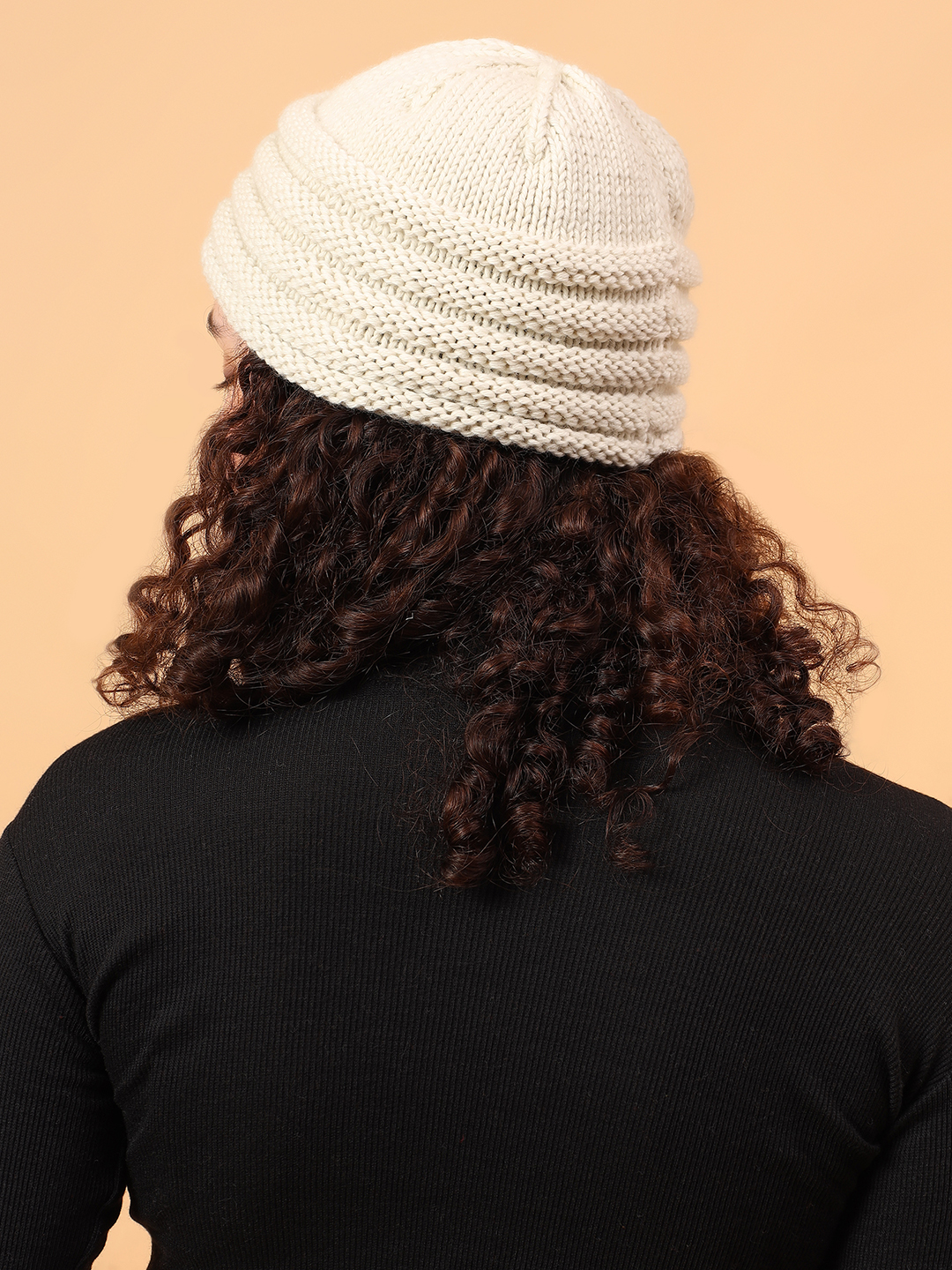 Velvery Merino Wool Sustainable Knitted Cap - Cream