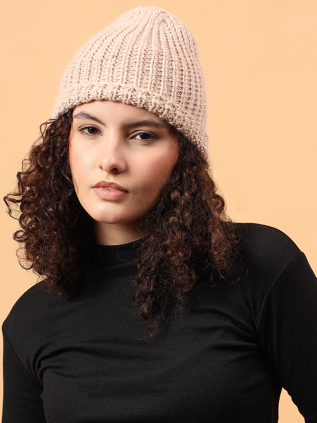 Velvery Merino Sustainable Self Design Cap - Beige