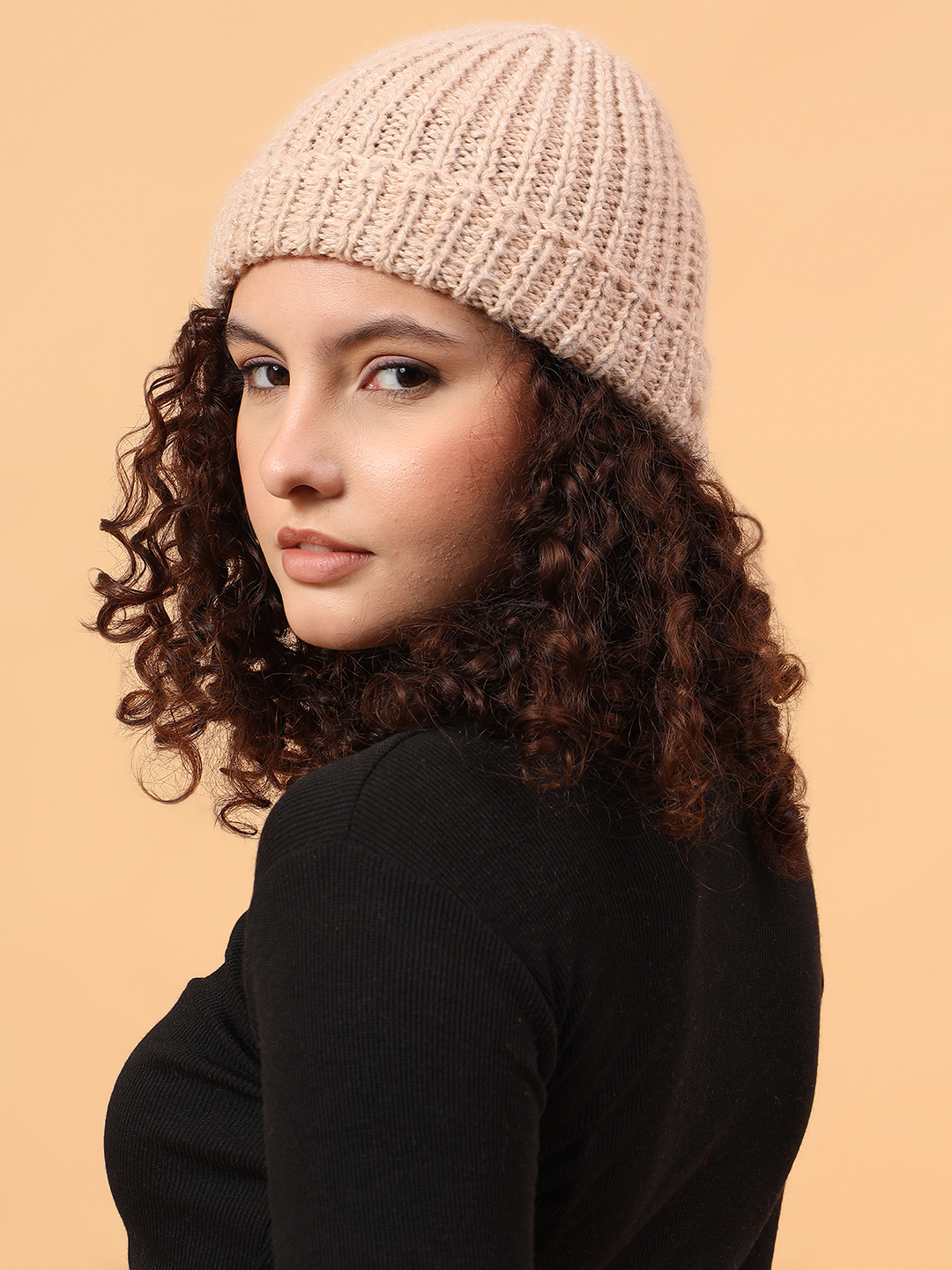 Velvery Merino Sustainable Self Design Cap - Beige