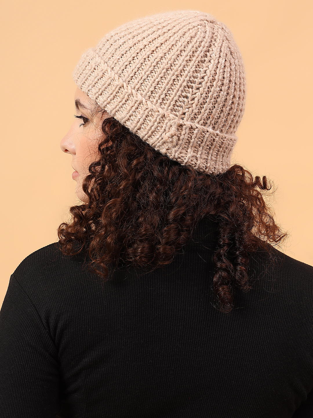 Velvery Merino Sustainable Self Design Cap - Beige