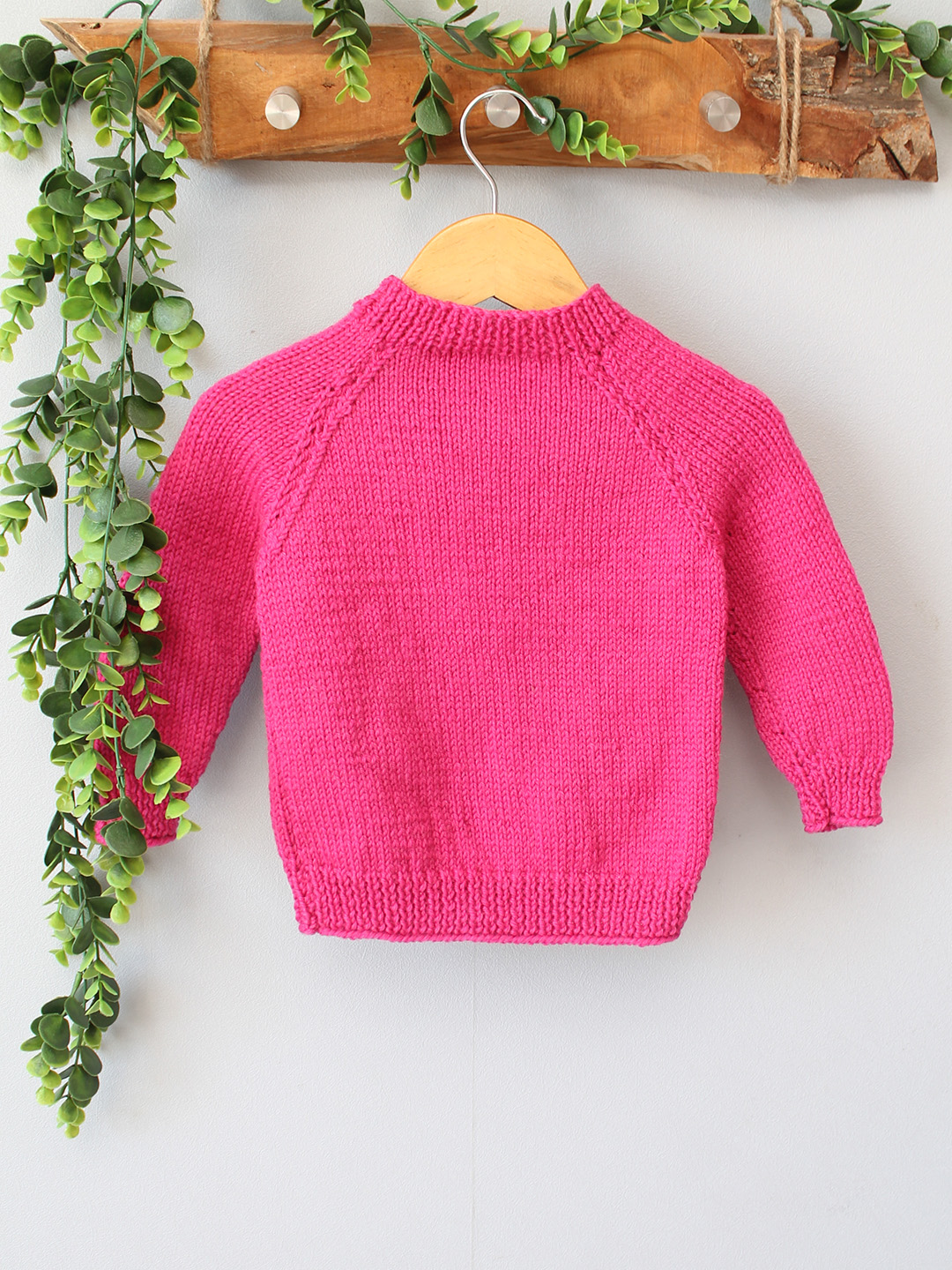 Woonie Handknitted Daisy Merino Pullover - Pink