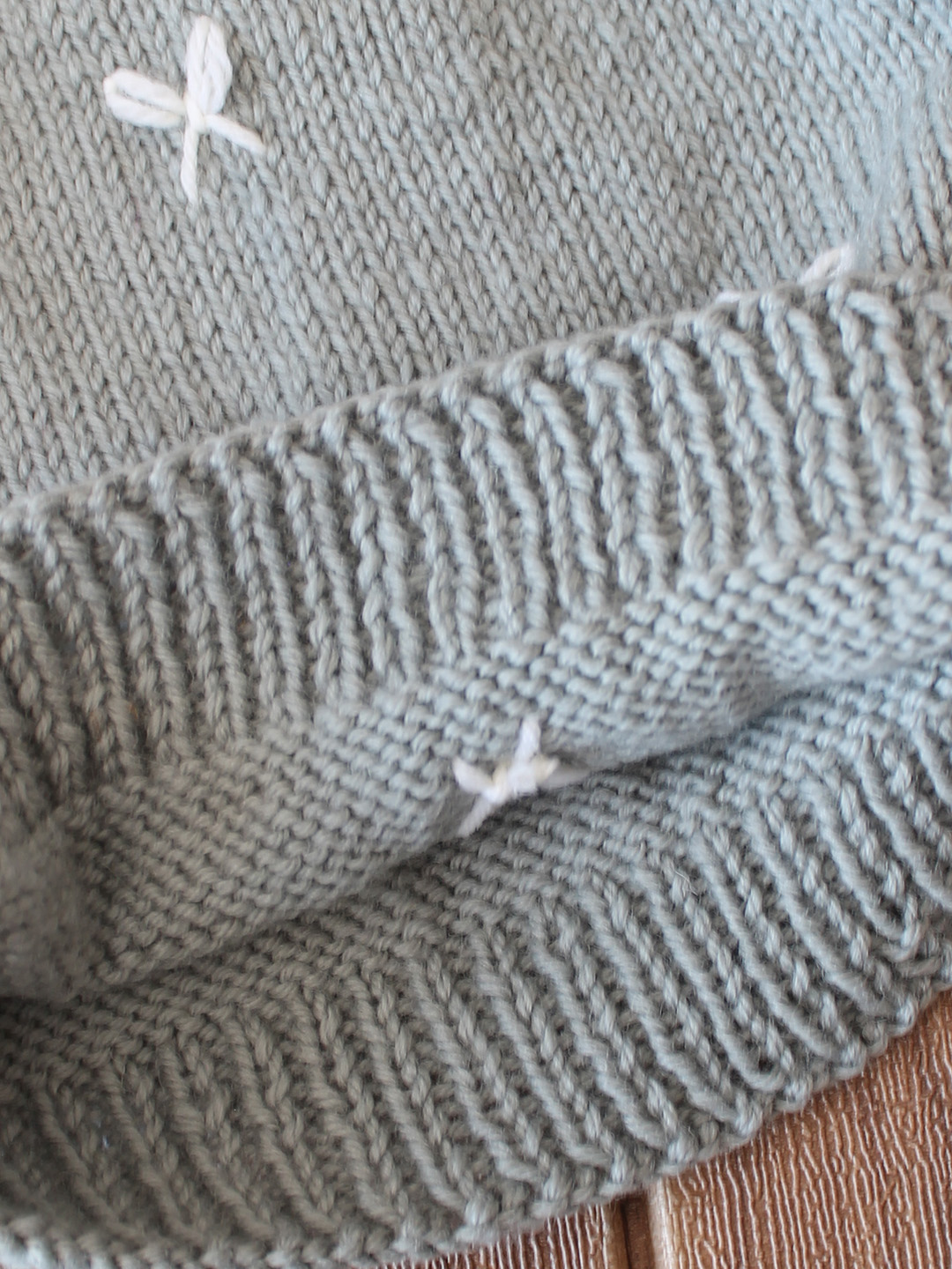 Woonie Handknitted Bow Merino Pullover - Grey