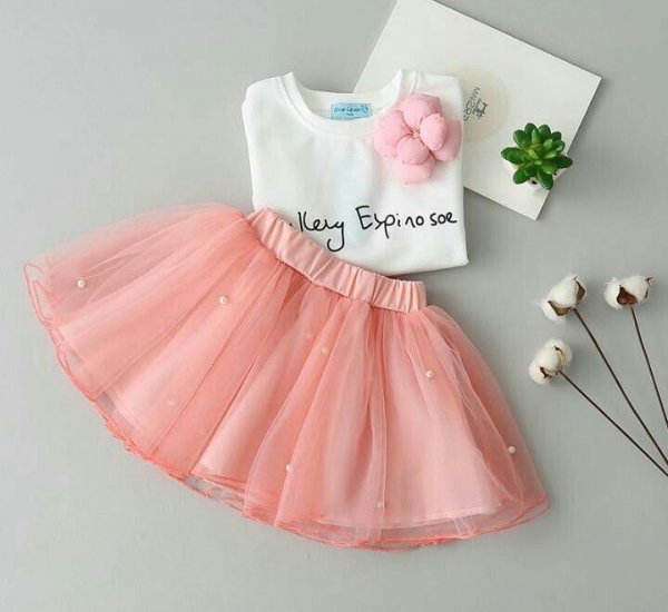 Image of Pearl Embellished Skirt Set