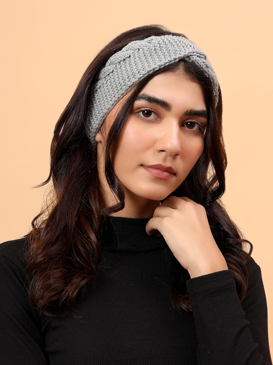 Velvery Merino Sustainable Cable Knit Headband - Grey