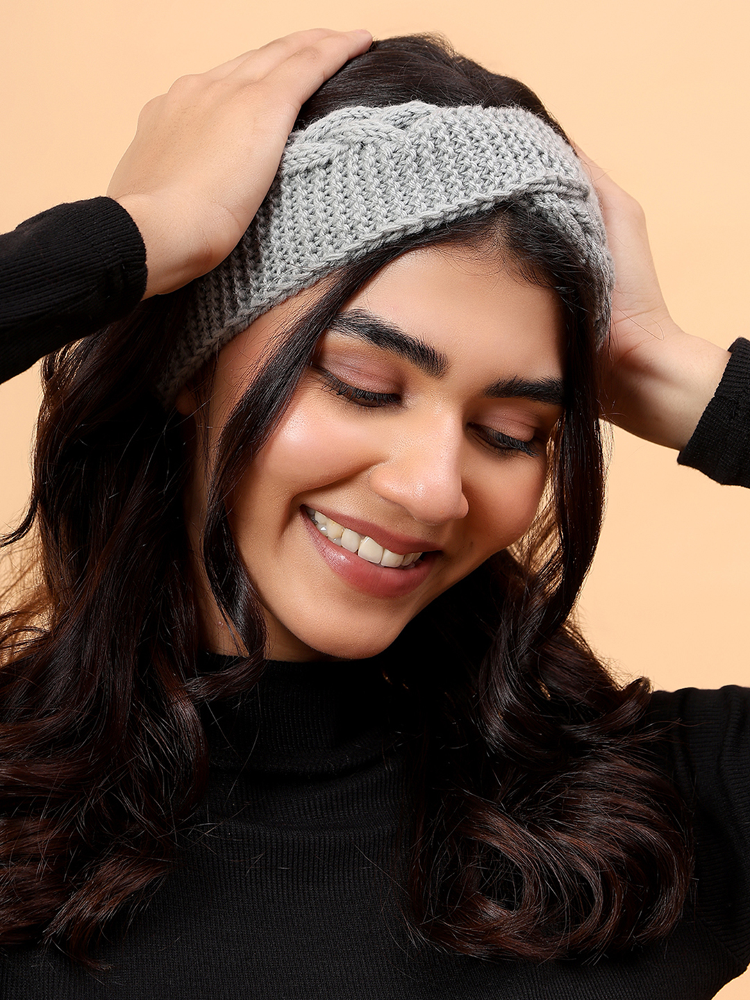 Velvery Merino Sustainable Cable Knit Headband - Grey