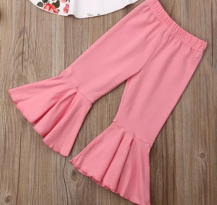 Pink Crop Top with Bottom and Headband