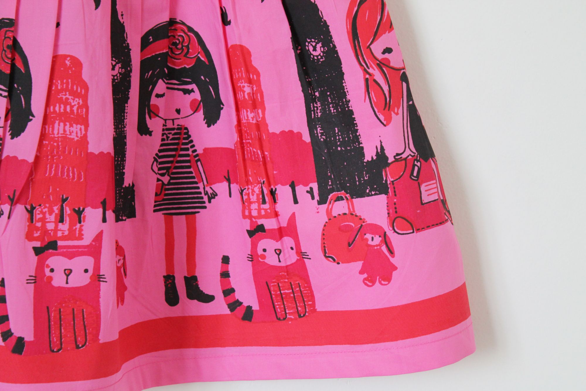 Pink Cute Printed Frock