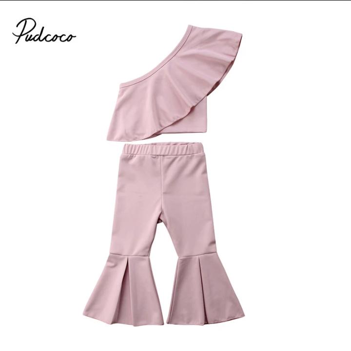 Pink One Shoulder Set
