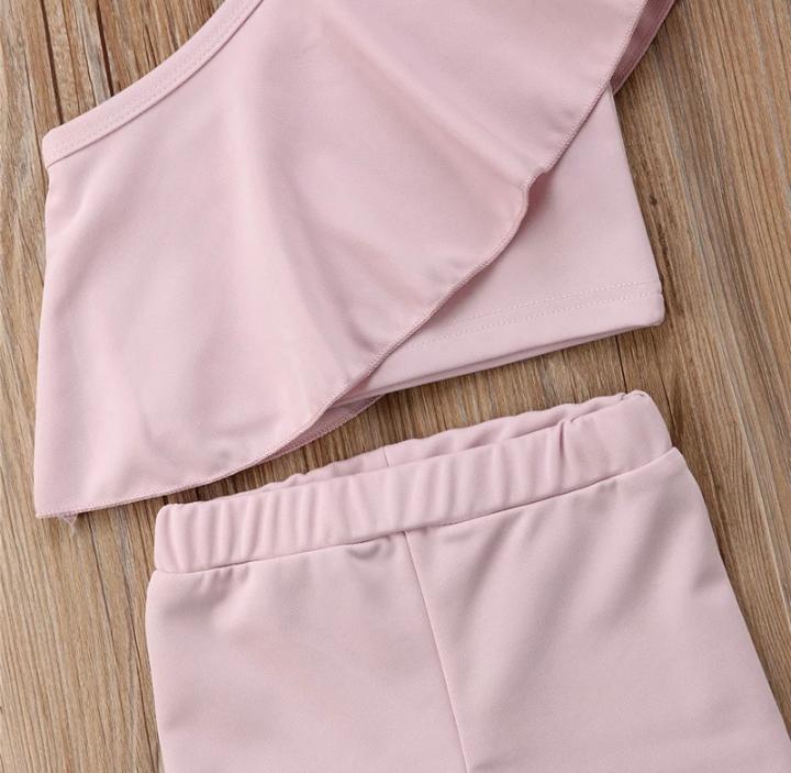 Pink One Shoulder Set