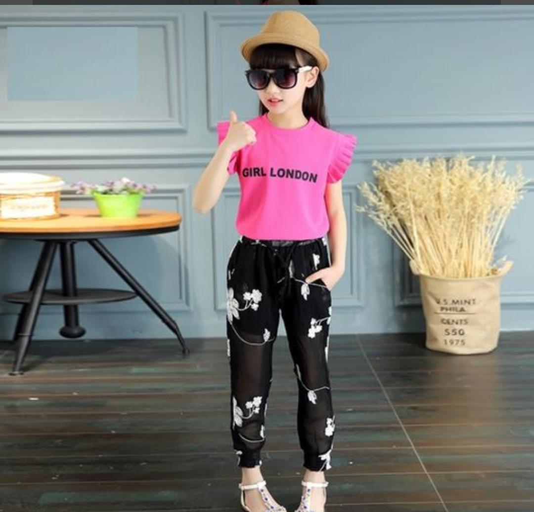 Pink Top With Embroided Pant