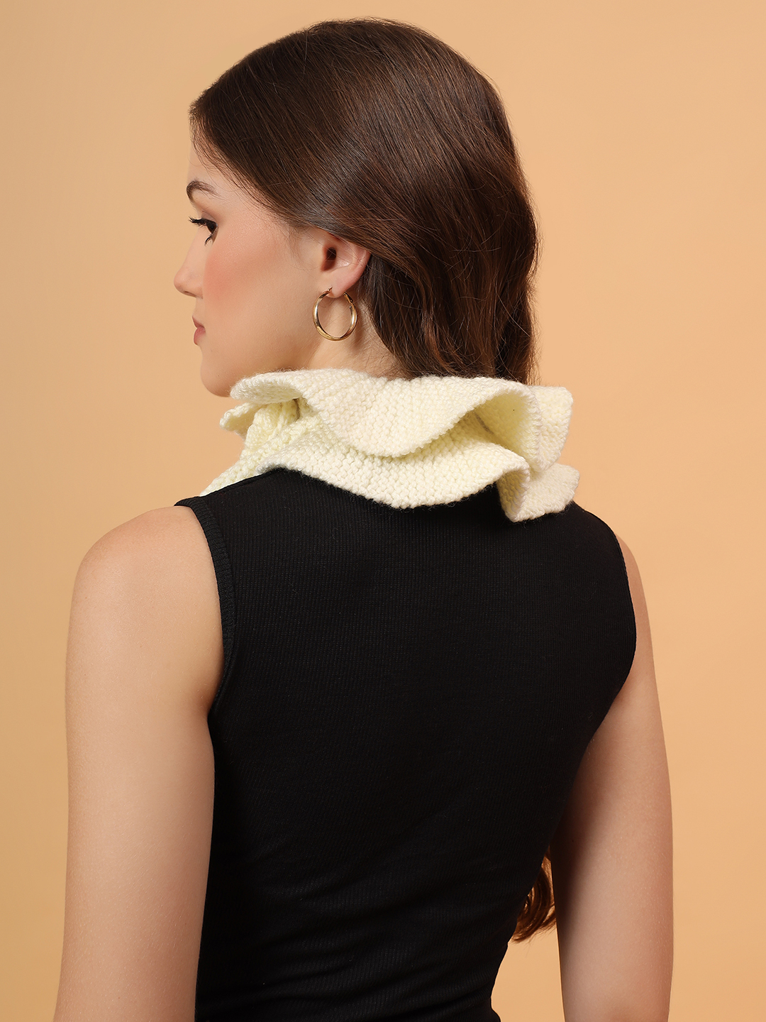 Velvery Merino Sustainable Floral Neckwarmer - Cream