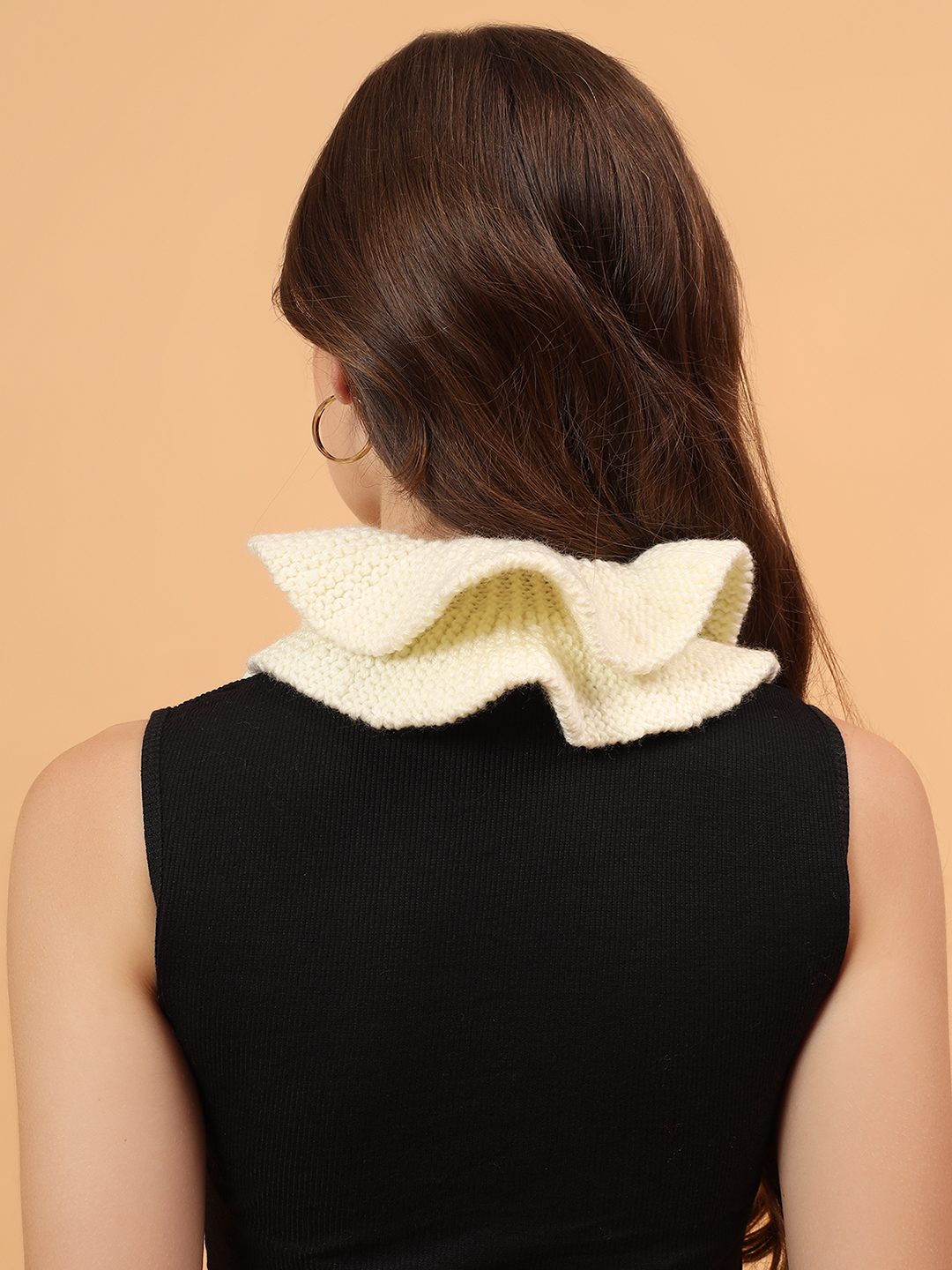 Velvery Merino Sustainable Floral Neckwarmer - Cream