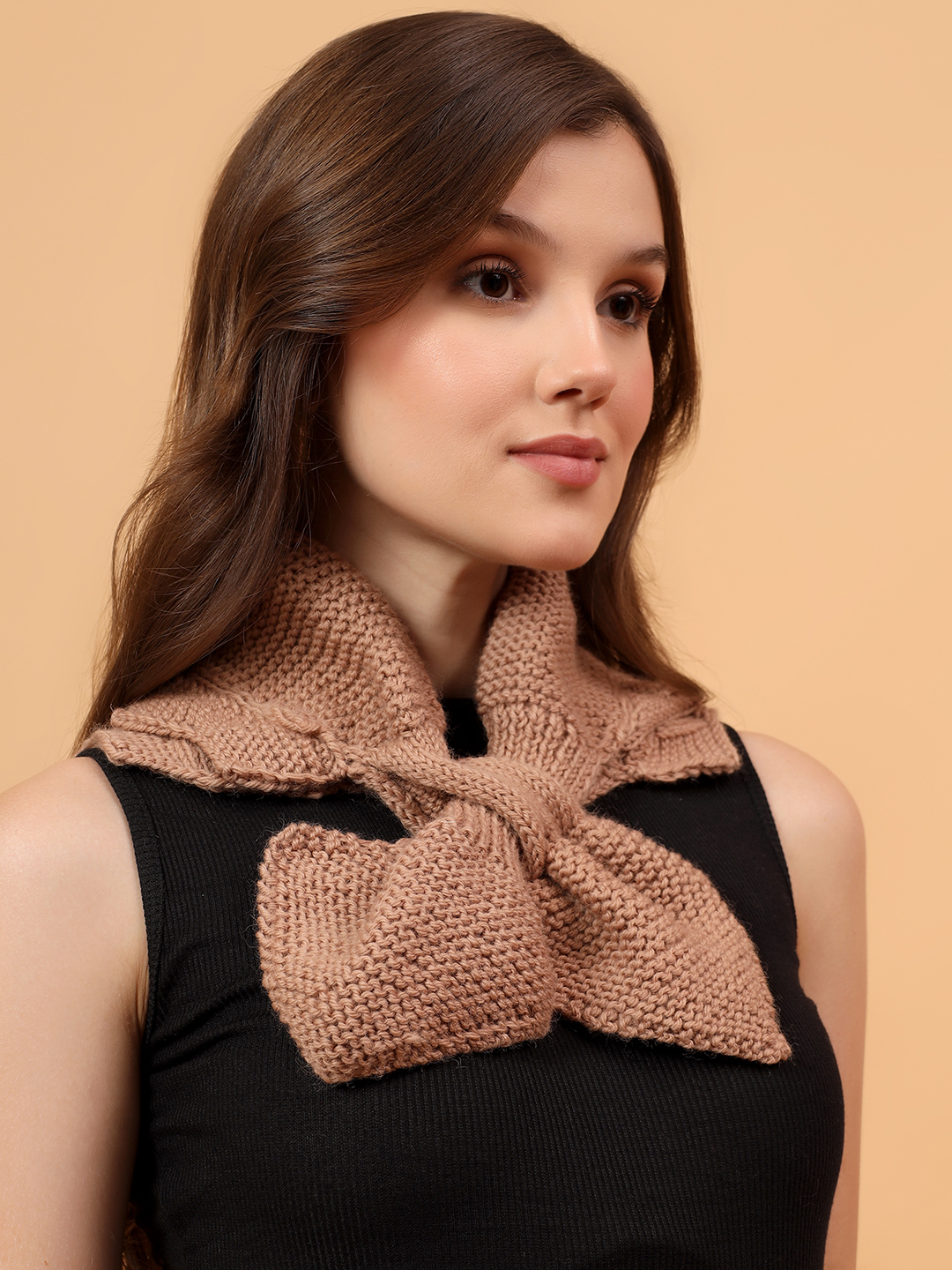 Velvery Merino Sustainable Self Design Neckwarmer - Beige