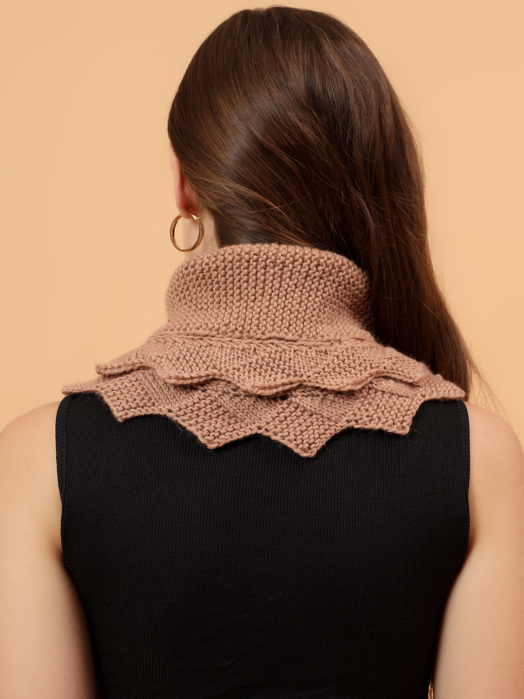 Velvery Merino Sustainable Self Design Neckwarmer - Beige