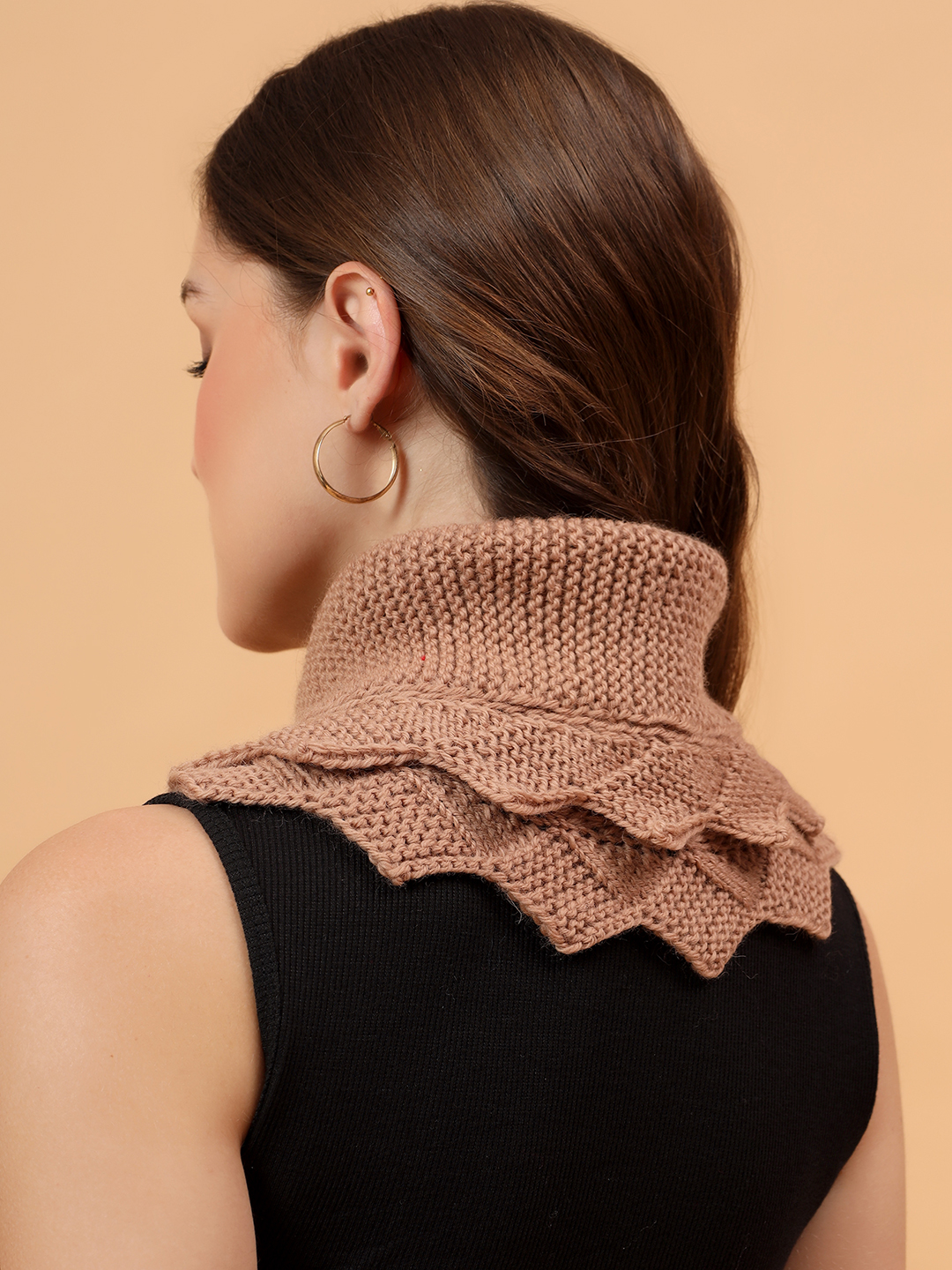 Velvery Merino Sustainable Self Design Neckwarmer - Beige