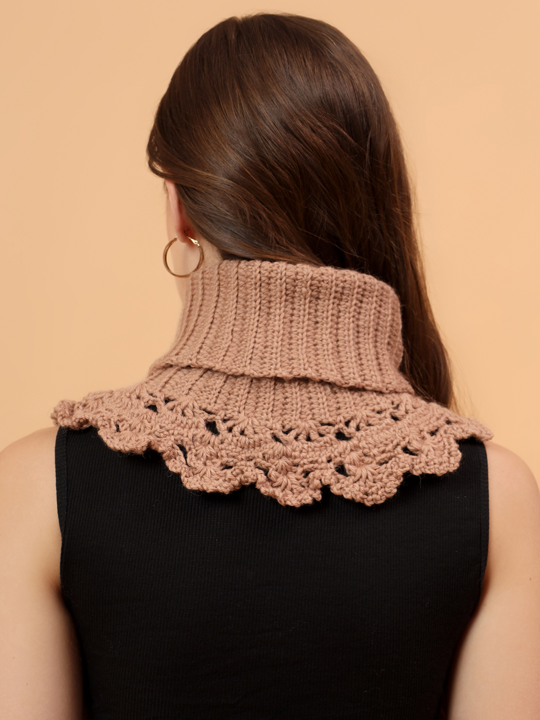 Velvery Merino Sustainable Self Design Neckwarmer - Beige