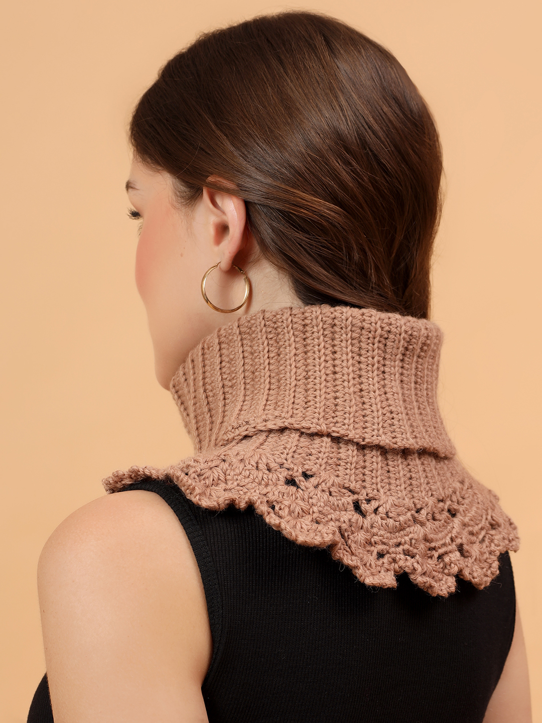 Velvery Merino Sustainable Self Design Neckwarmer - Beige