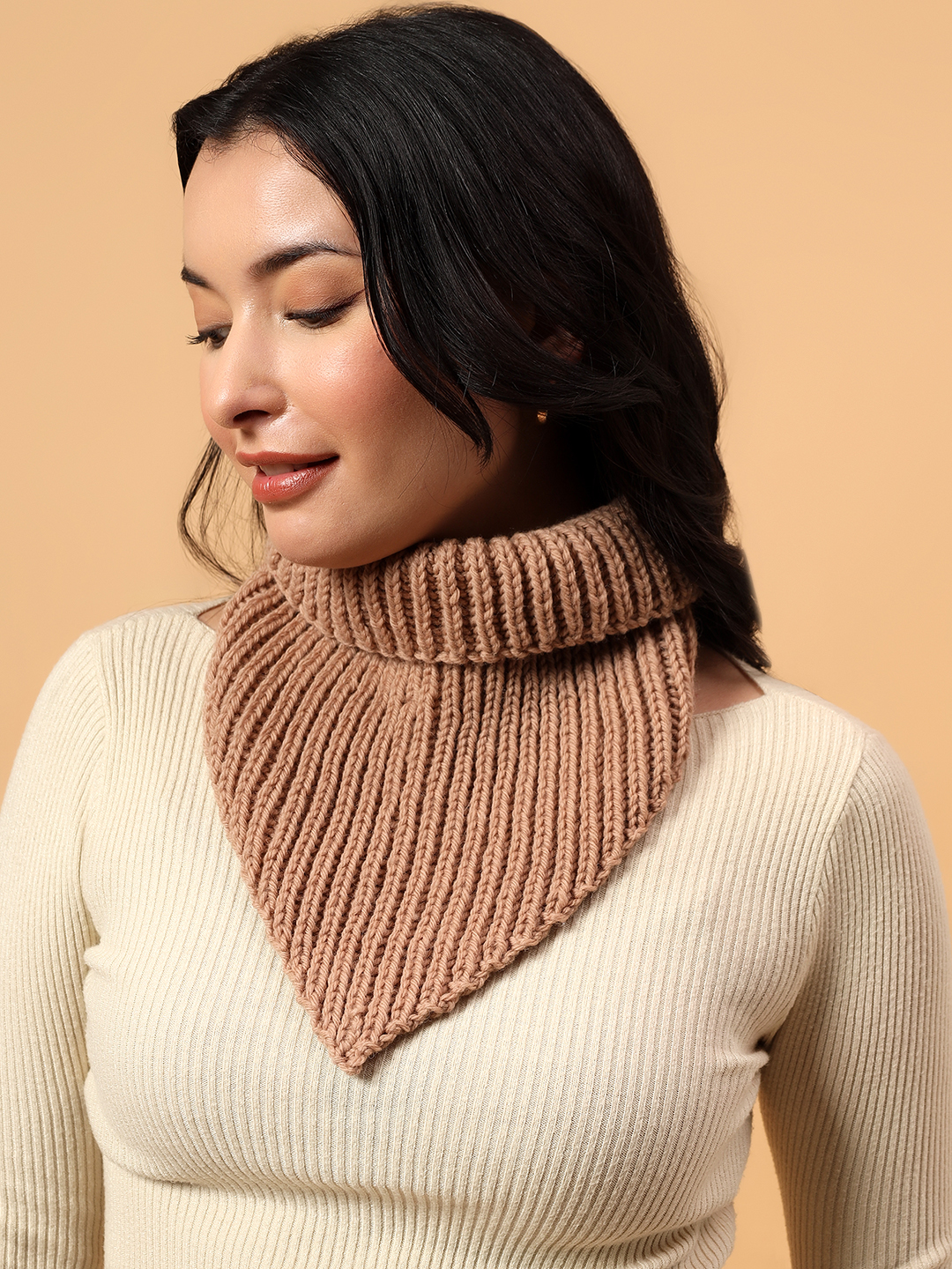 Pure Wool Neckwarmer  Beige