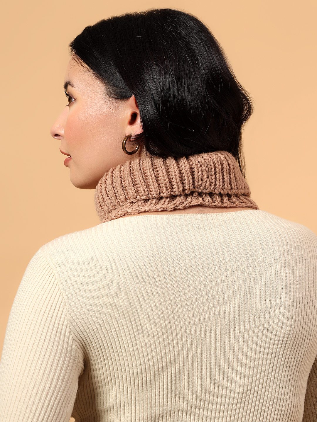 Pure Wool Neckwarmer - Beige