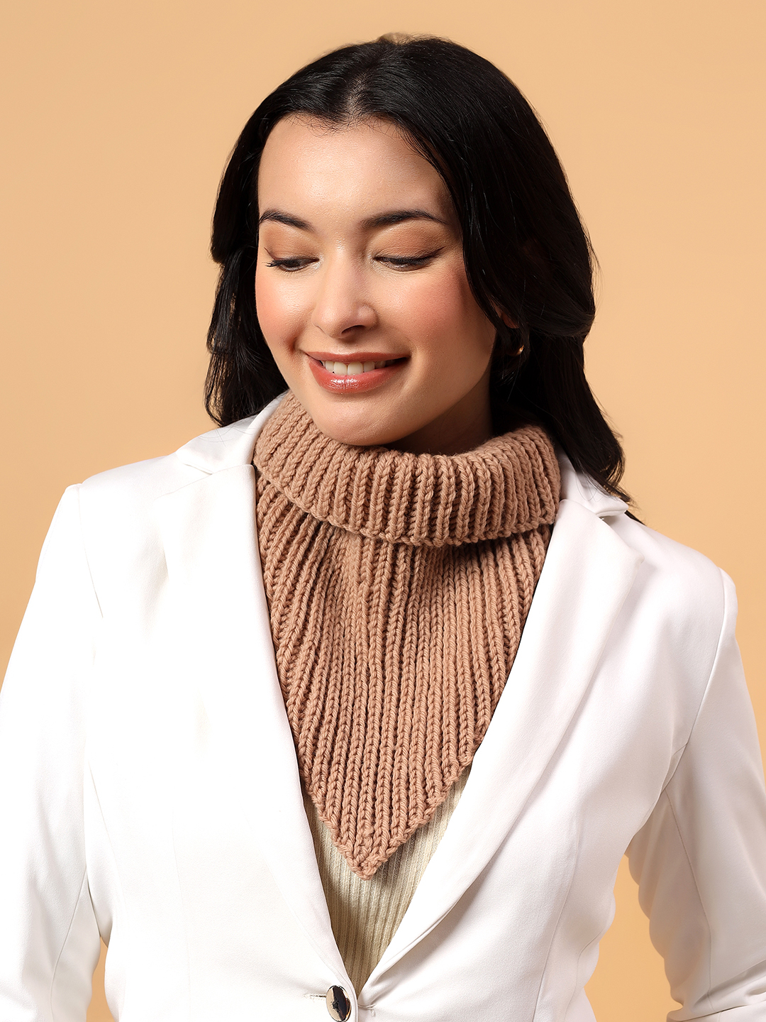 Pure Wool Neckwarmer  Beige