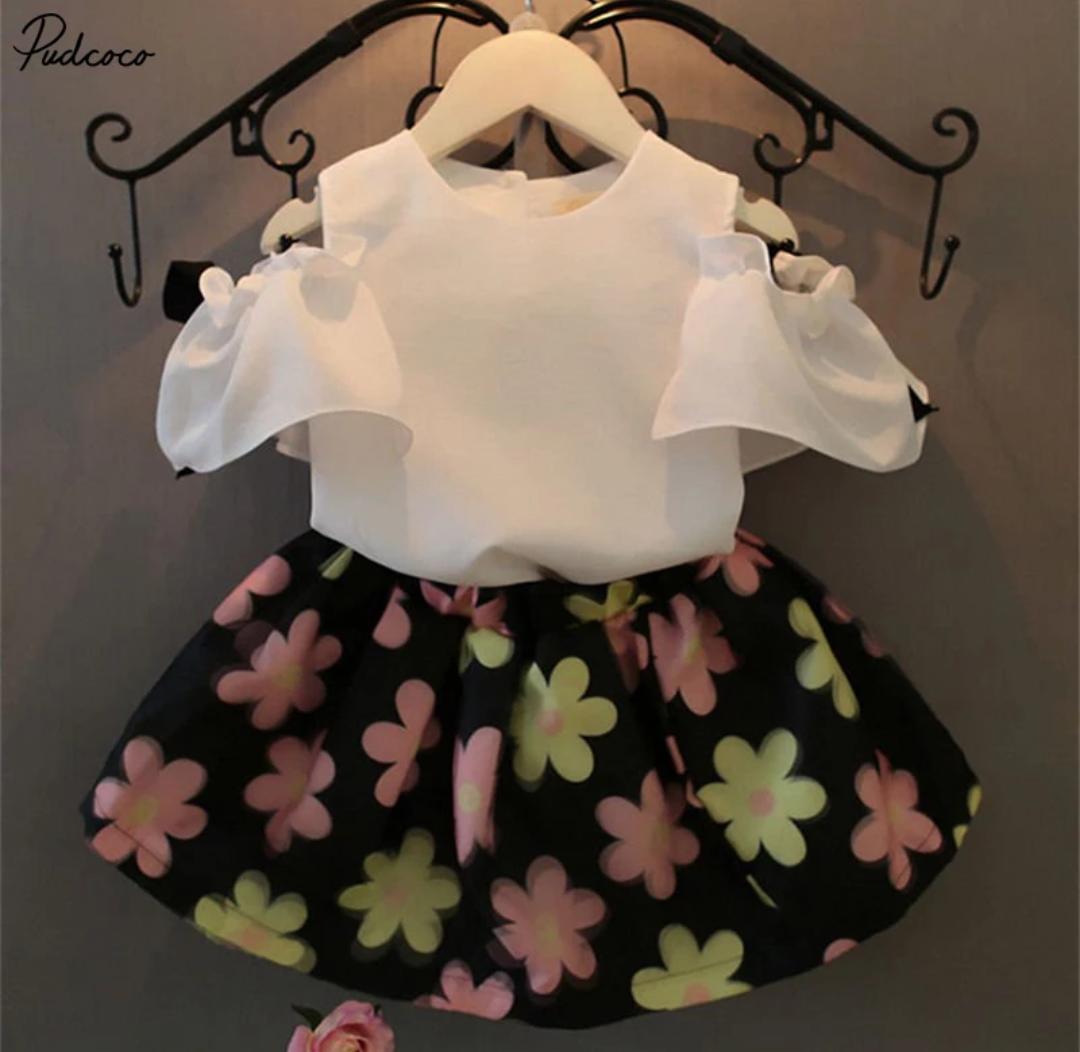 Polyster Coldshoulder Top and SKirt