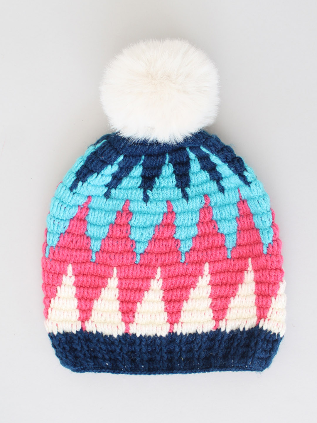 Cute Pom Pom Cap for Women - Multicoloured