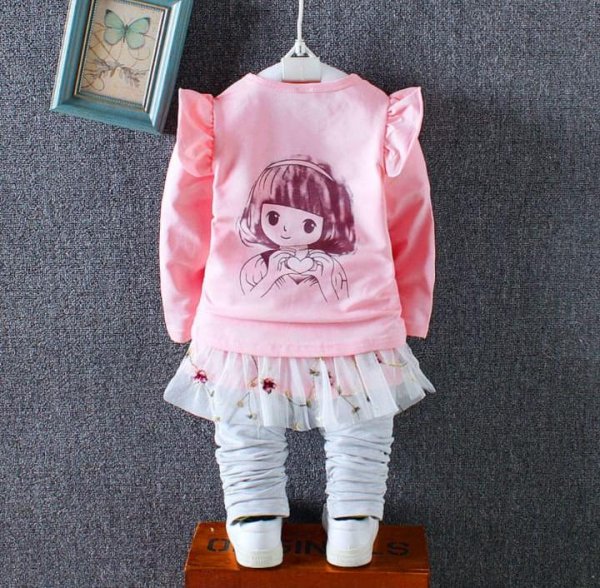 Image of Pretty Top And Legging With Attached Skirt