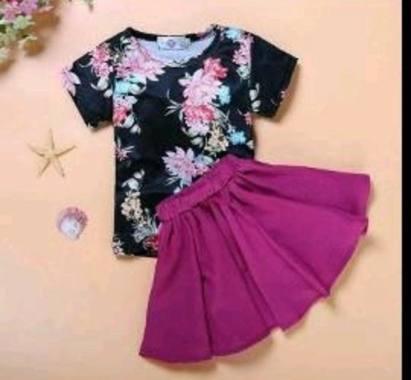 Image of Printed Purple Skirt Top