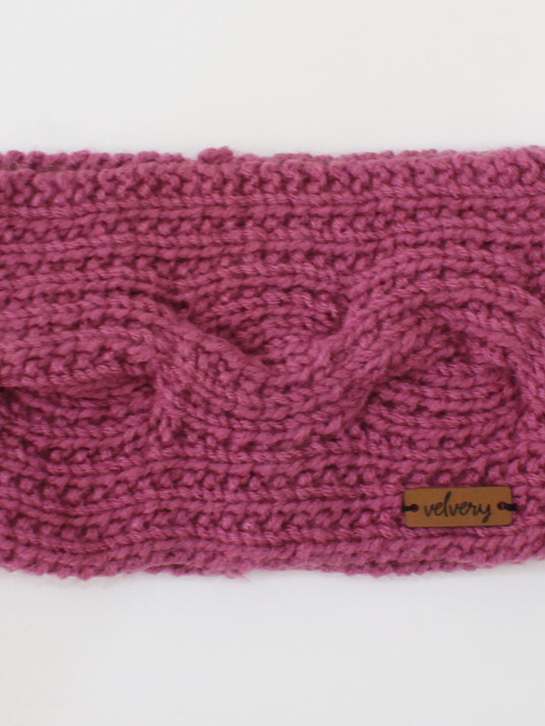 Velvery Handmade Womens Cable Design Headwrap-Purple