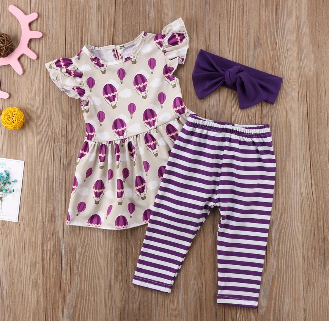 Purple Cute Printed Set