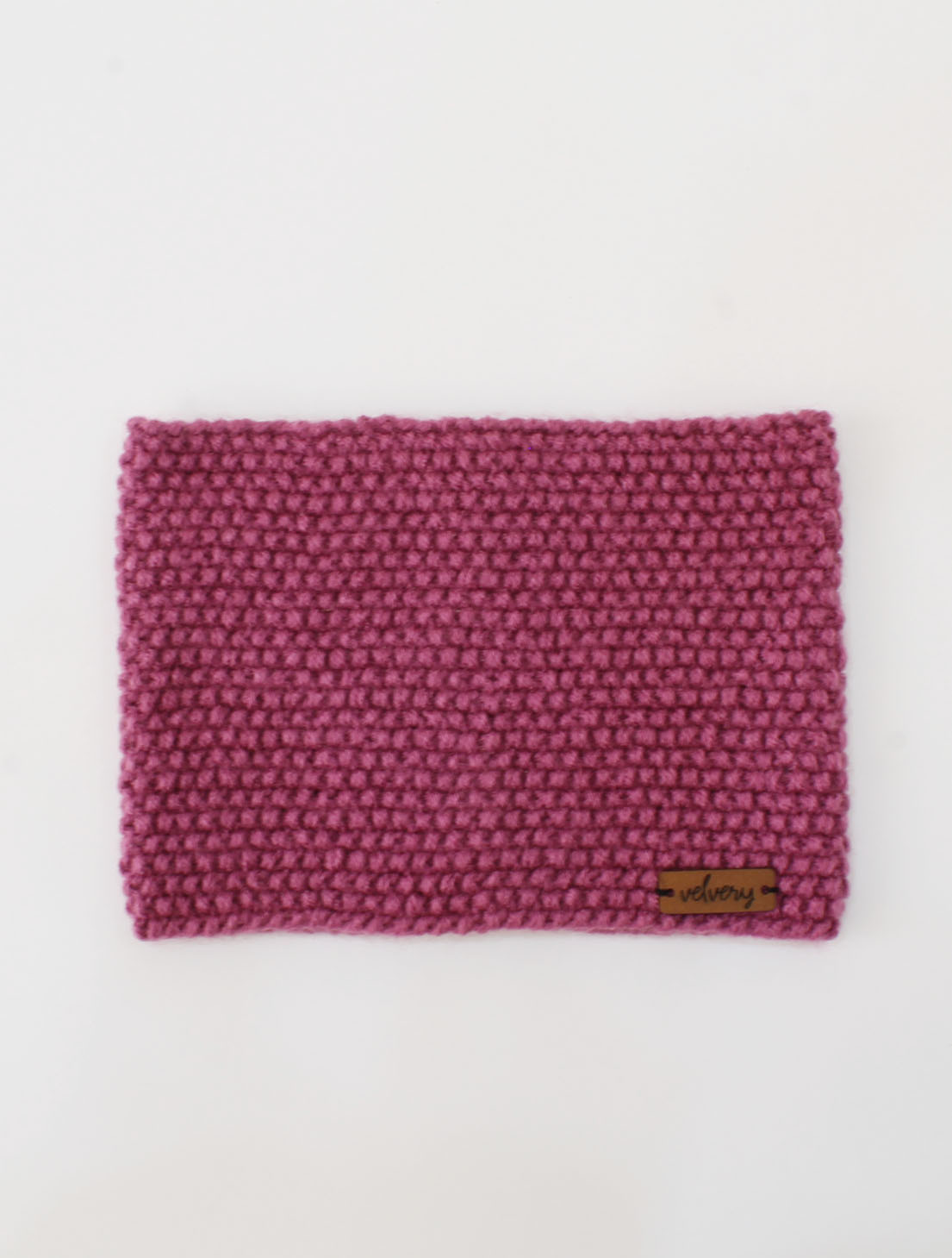 Velvery Handmade Knitted Women Self Design Headwrap-Purple