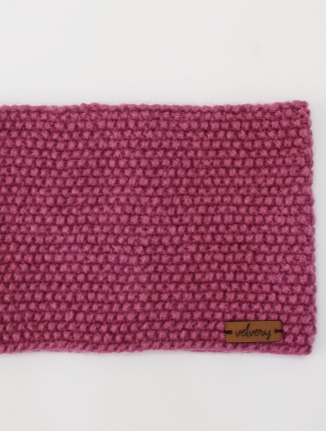Velvery Handmade Knitted Women Self Design Headwrap-Purple