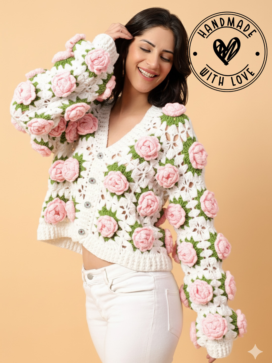 Crochet Rose Sweater