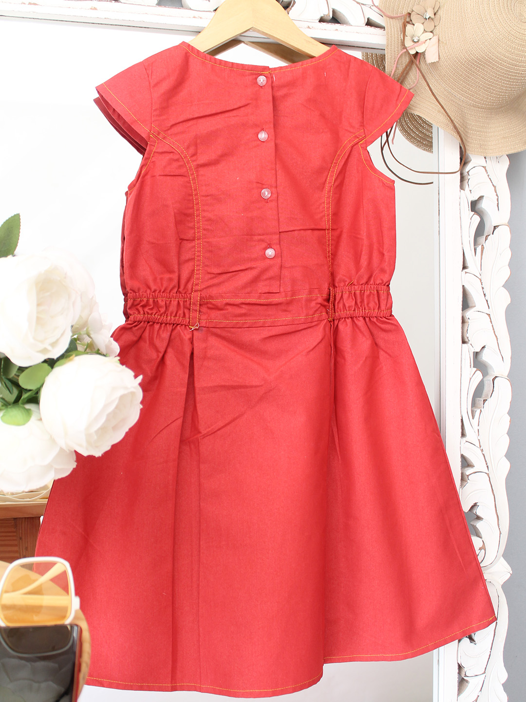 Qvink Embroidered Dress  Red