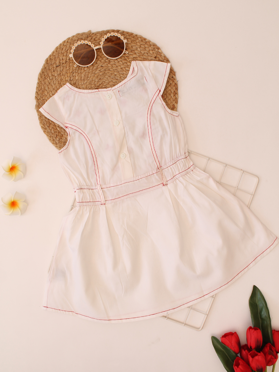 Qvink Embroidered Summer Dress - White