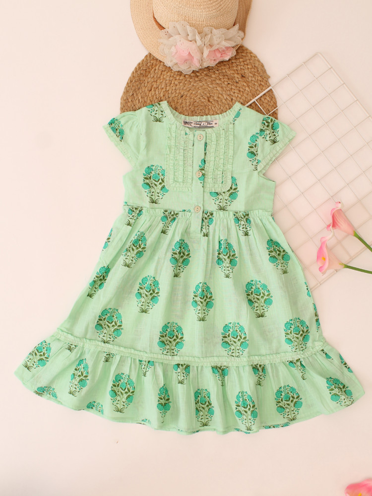 Image of Qvink Printed Summer Dress - Green