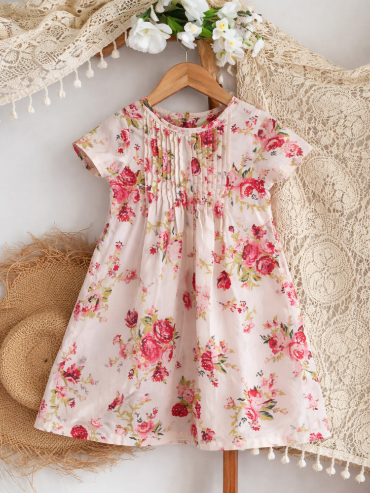 Image of Qvink Floral Printed Dress - Cream
