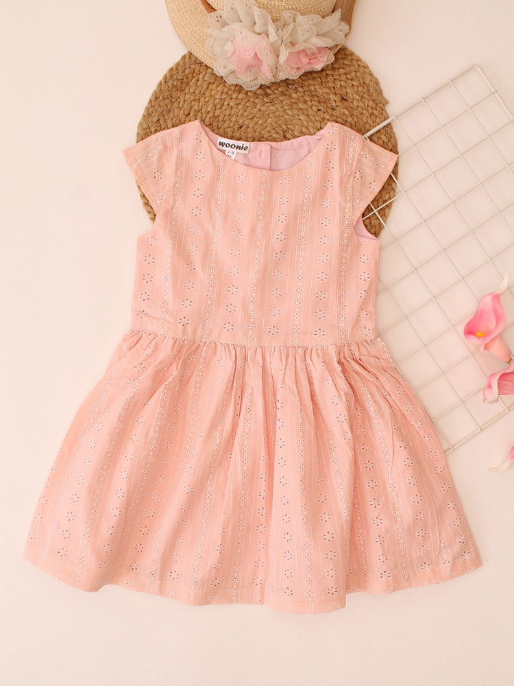 Image of Qvink Cap Sleeves Floral Printed Dress - Pink