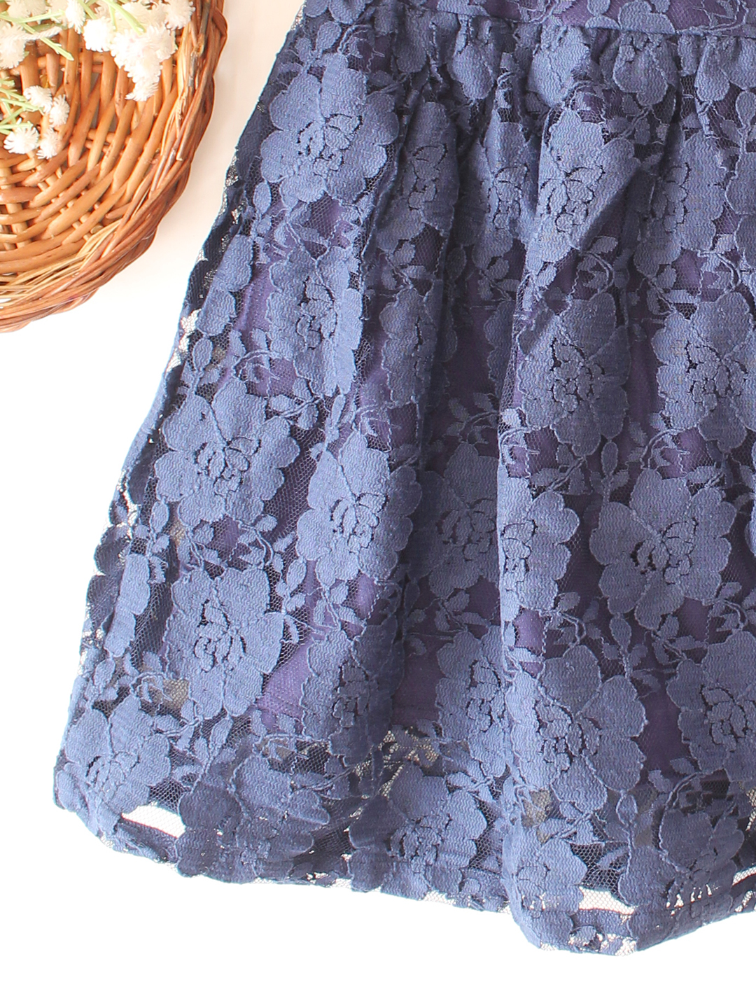 Qvink Net Bow Detailed Summer Dress  Navy